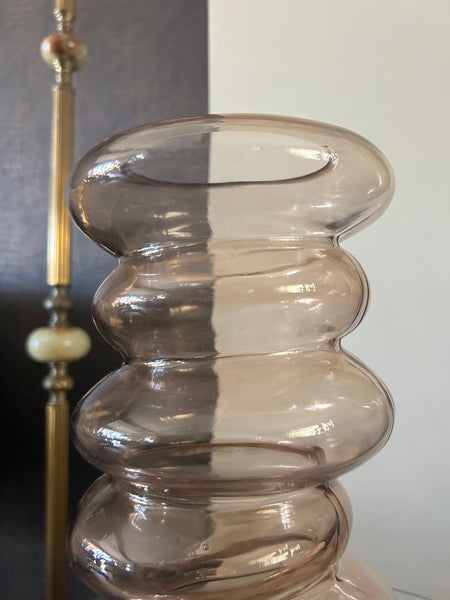 Stapel vaas amber glas