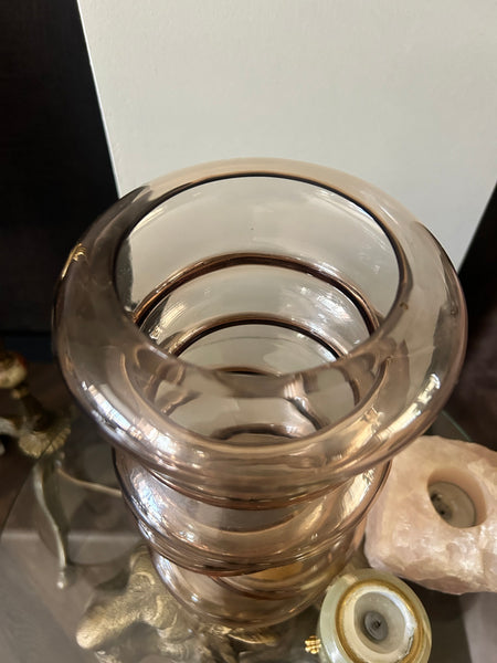 Stapel vaas amber glas