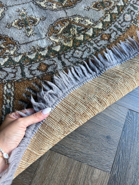 Vloerkleed grey/beige persian look rond vintage