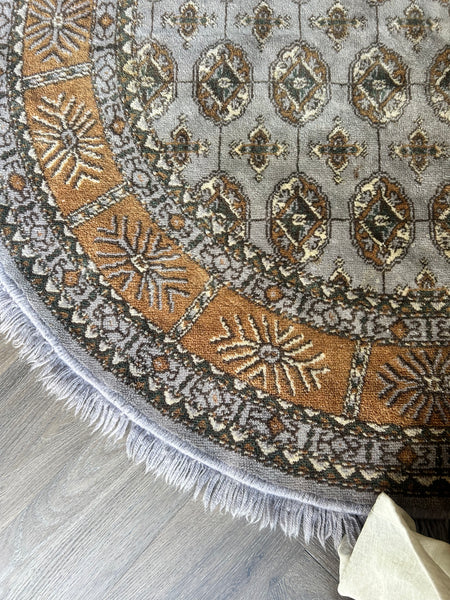 Vloerkleed grey/beige persian look rond vintage
