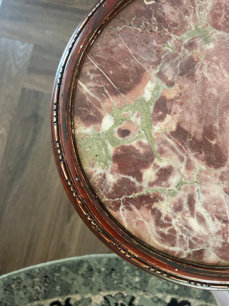 Bijzettafel rond handmade onyx marmer vintage