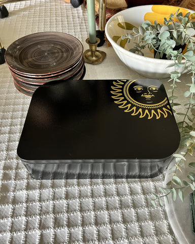 Opbergdoos blik golden sun black
