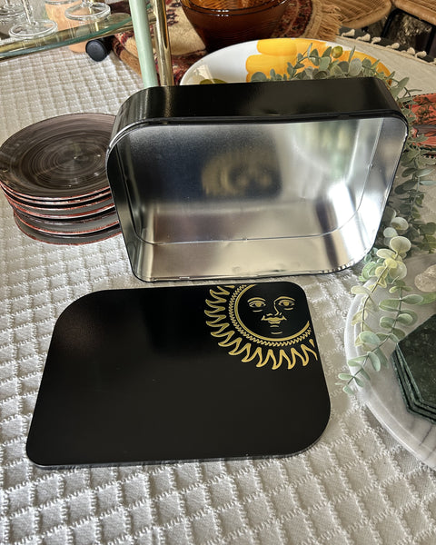 Opbergdoos blik golden sun black
