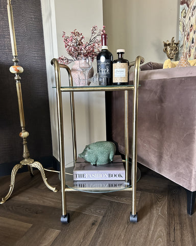Barcart Hollywood Regency style messing vintage