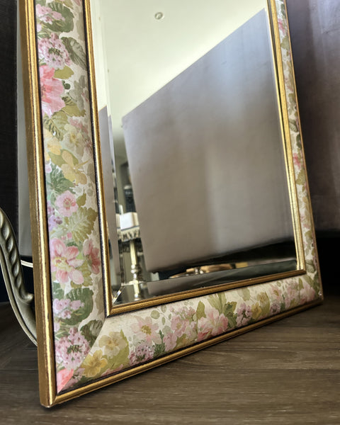 Passpiegel floral facetgeslepen vintage