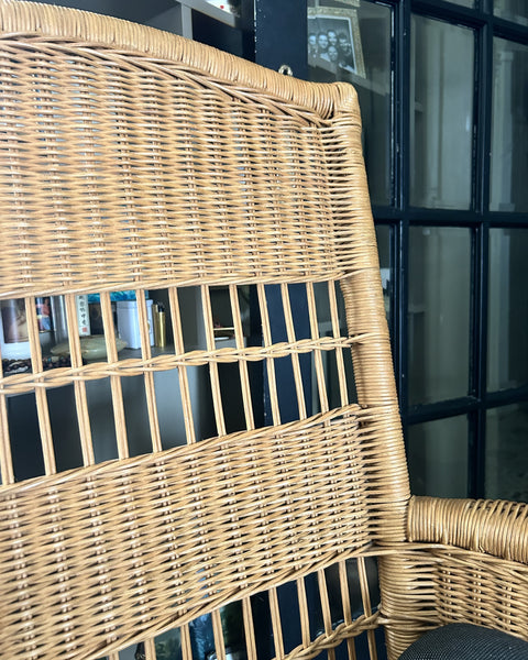 Schommelstoel rotan boho vintage