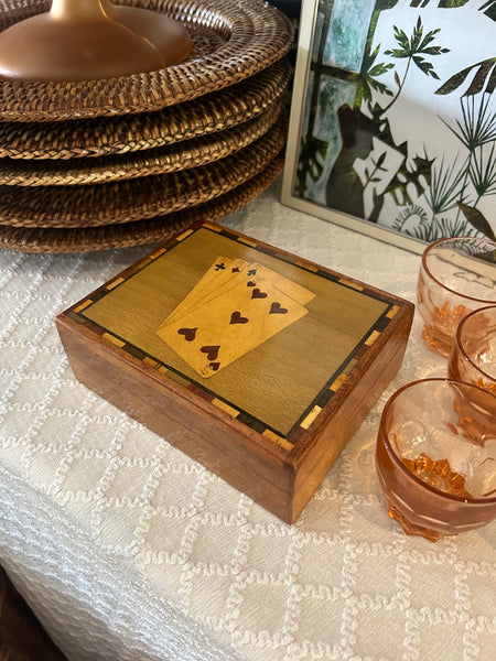Kaartendoos handmade hout vintage