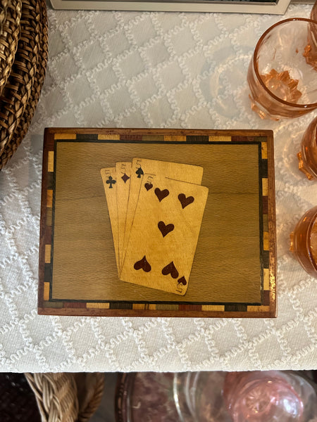 Kaartendoos handmade hout vintage