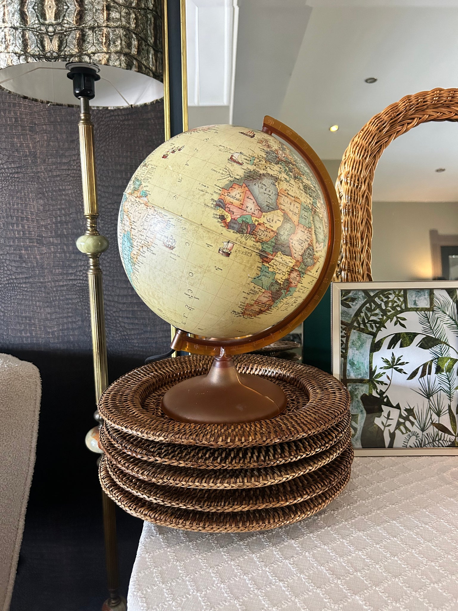 Wereldbol lamp Tecnoglobus Italy vintage