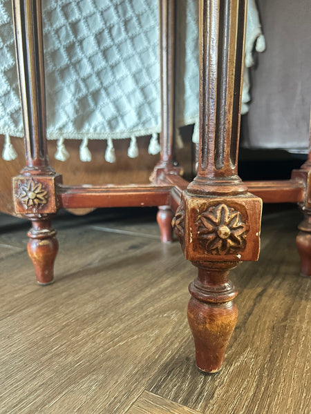 Bijzettafel rond handmade onyx marmer vintage