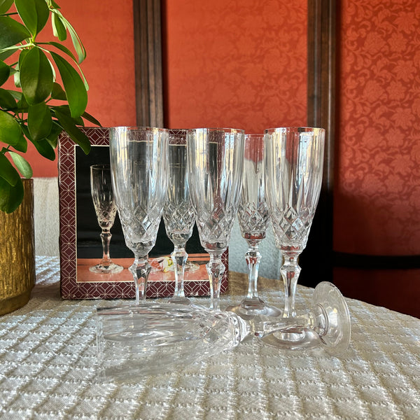 Champagne flute set Crystal D’Adriana vintage