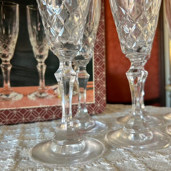 Champagne flute set Crystal D’Adriana vintage