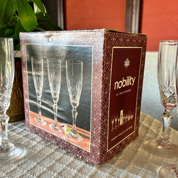 Champagne flute set Crystal D’Adriana vintage