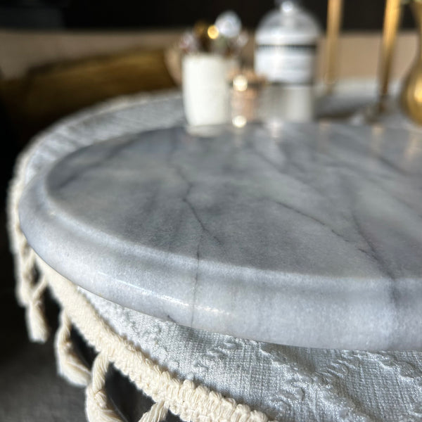 Draaiplatrau rond grey marble vintage