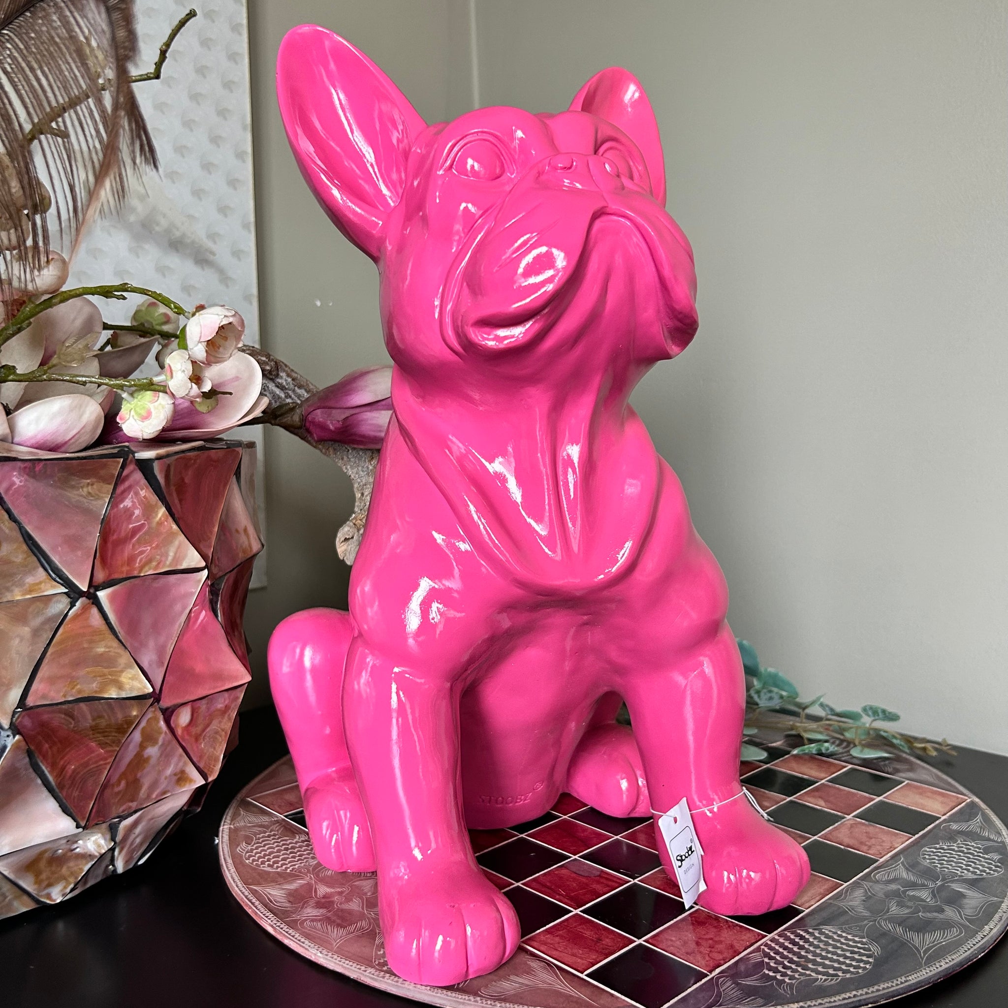 Beeld Franse Bulldog pink Stoobz Design