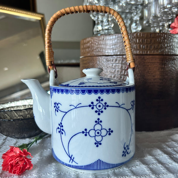 Melkpot met mokken Indian Blue vintage