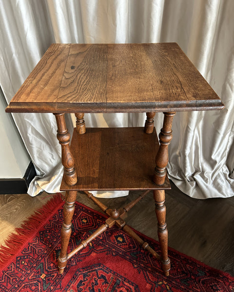 Bijzettafel etagère eiken hout vintage