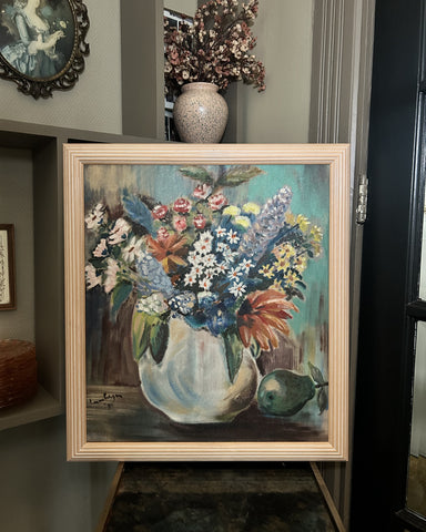 Schilderij stilleven bouquet vintage