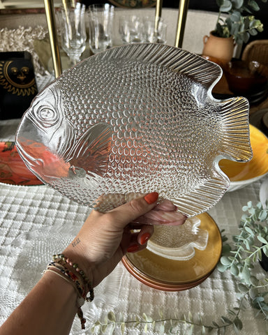 Schaal fishy Arcoroc France M vintage