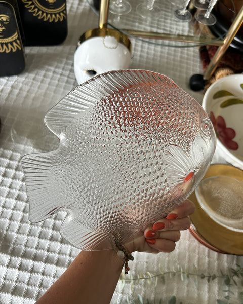 Schaal fishy Arcoroc France M vintage