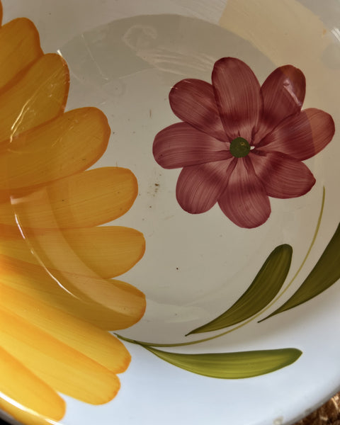 Schaal XL floral handpainted italy vintage