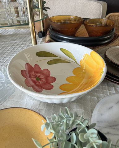 Schaal XL floral handpainted italy vintage