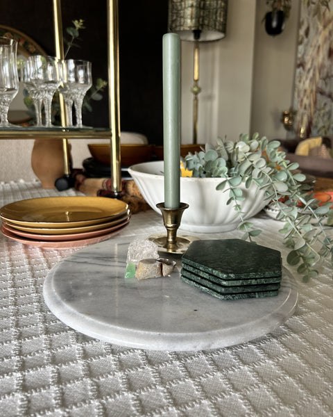 Draaiplateau rond grey marble vintage