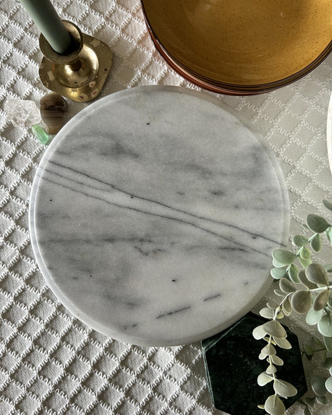 Draaiplateau rond grey marble vintage