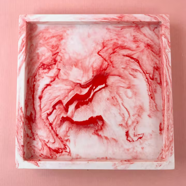 PLATEAU SQUARE APRIL'S CHERRY MARBLE RED