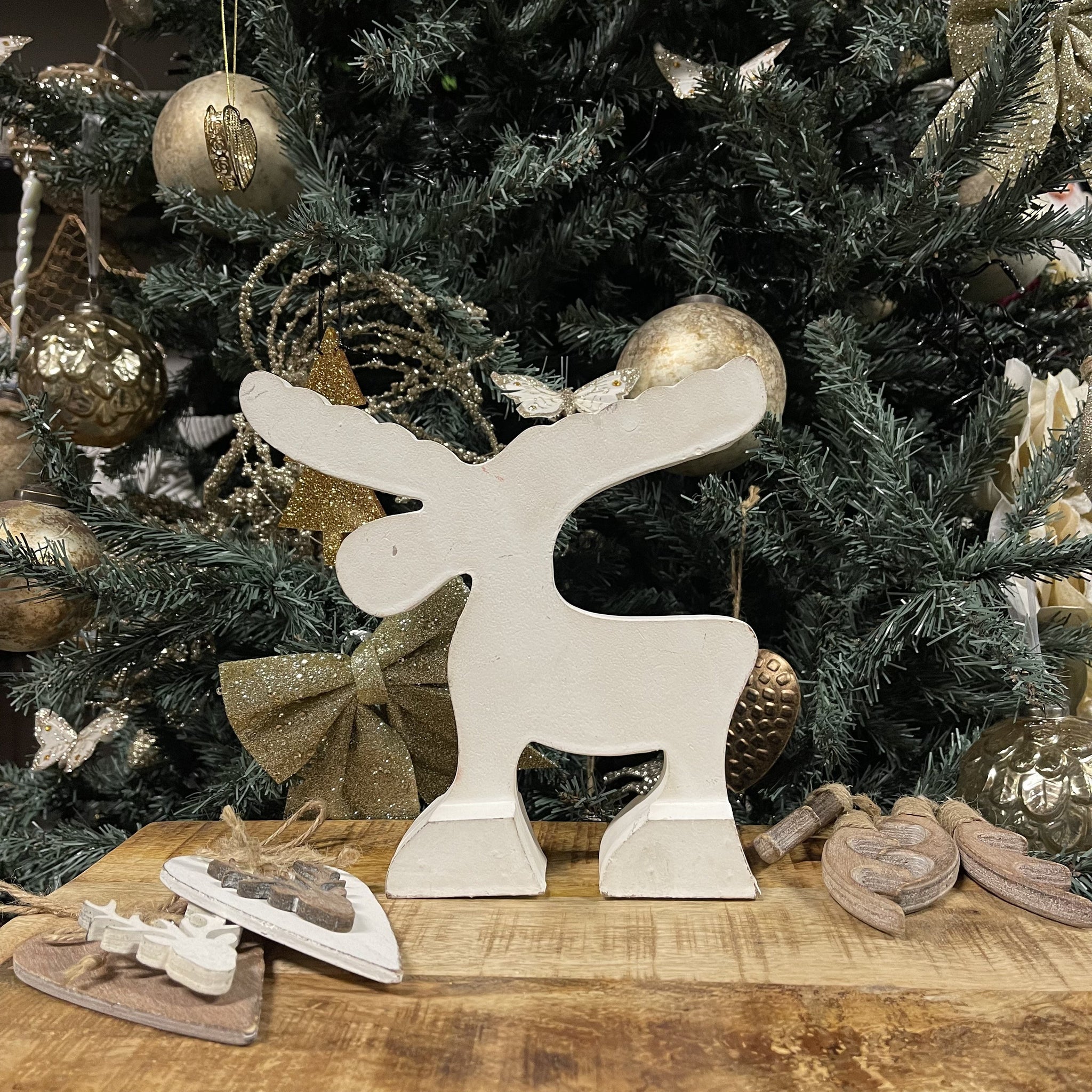 KERSTDECORATIE HOUTEN RENDIER