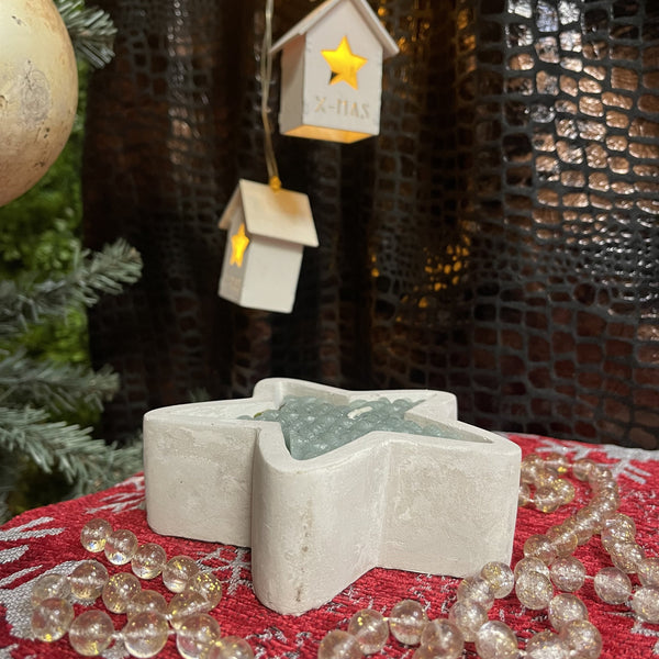 KERSTDECORATIE KERSTSTER KAARS BETON