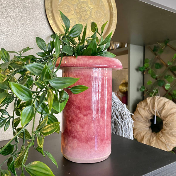 BLOEMPOTJE LIEF! ROZE KERAMIEK VINTAGE