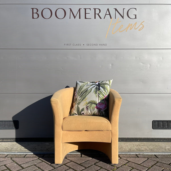 FAUTEUIL COCKTAIL YELLOW MARILYN VELVET VINTAGE