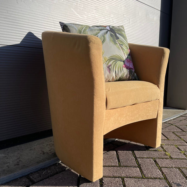 FAUTEUIL COCKTAIL YELLOW MARILYN VELVET VINTAGE