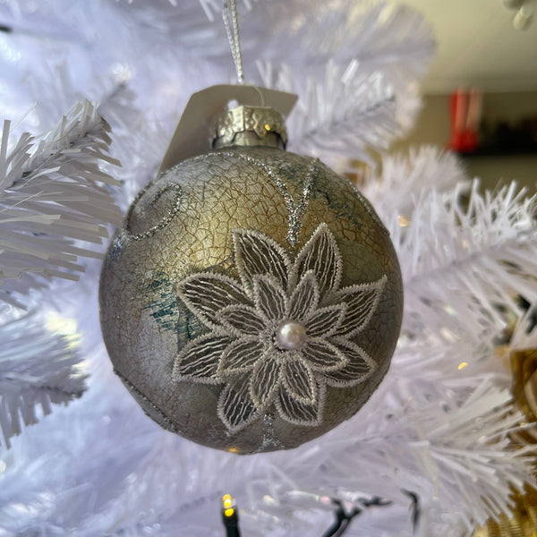 KERSTBAL BY LAUCO FLOWER PEARL GLAS