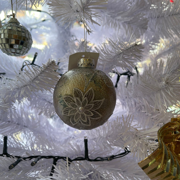 KERSTBAL BY LAUCO FLOWER PEARL GLAS